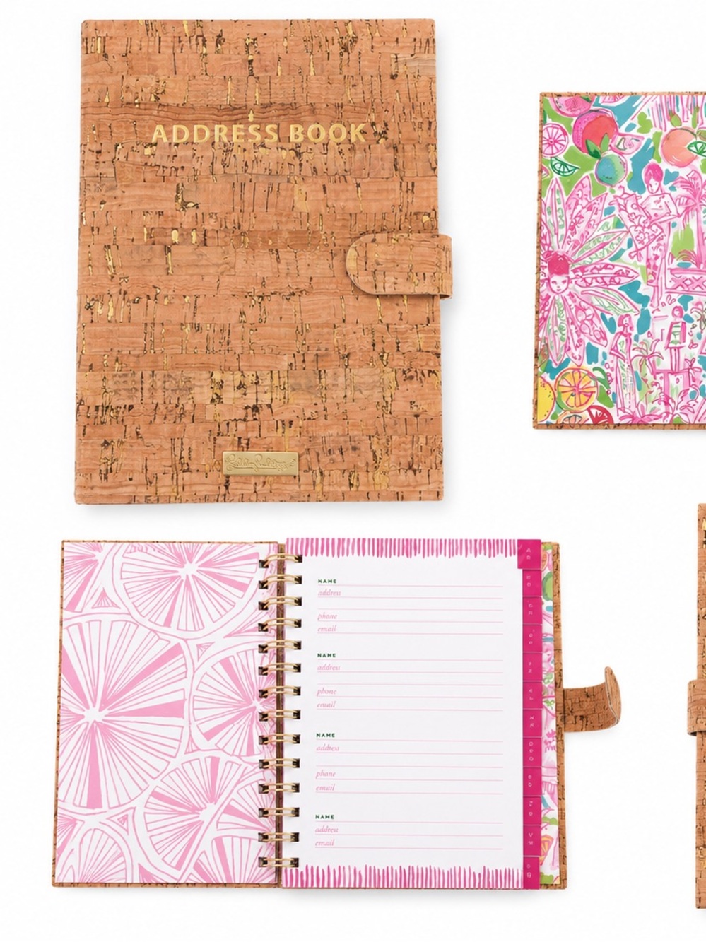 Lilly Pulitzer Cork Address Book Organizer